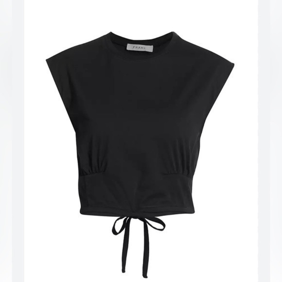 Frame Denim Tops - Frame Tie-Waist Cropped Muscle Tee Size XS
